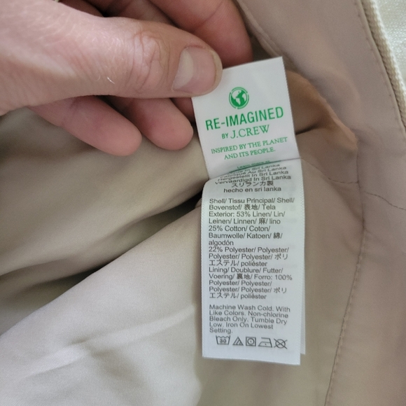 BZ483 J. Crew Refined Linen-Blend Structured Short in Sandstone Tan Size 10 NWT - Picture 8 of 9